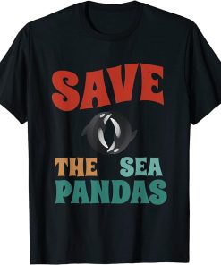 Retro Vintage Style - Save The Sea Pandas - I Love Orca T-Shirt