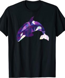 Cool Orca Killer Whale Geometric Art Wildlife Animal Lovers T-Shirt