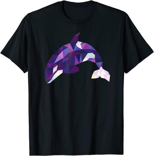 Cool Orca Killer Whale Geometric Art Wildlife Animal Lovers T-Shirt