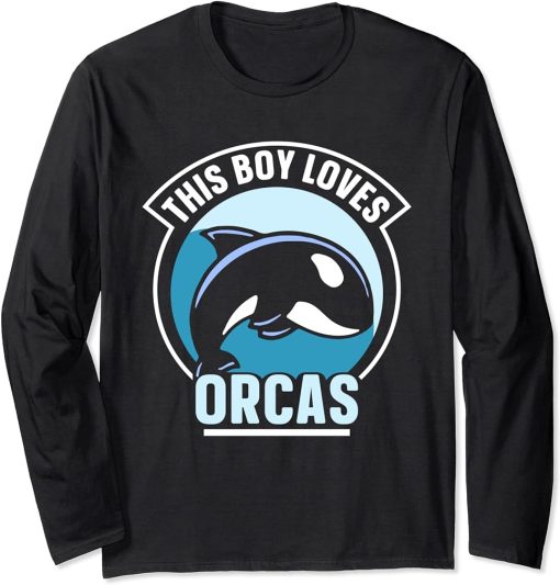 This Boy Loves Orcas Protect Orca Whale Sea Long Sleeve T-Shirt