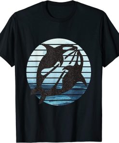 Orca Animals Retro Art Idea for Men Women Orca Killer Whale T-Shirt