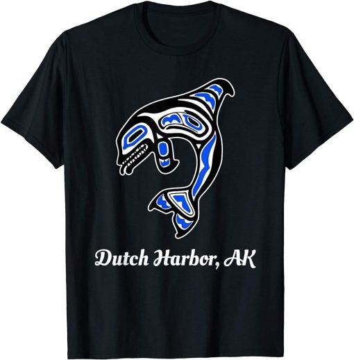 Blue Native American Dutch Harbor AK Orca Killer Whale T-Shirt