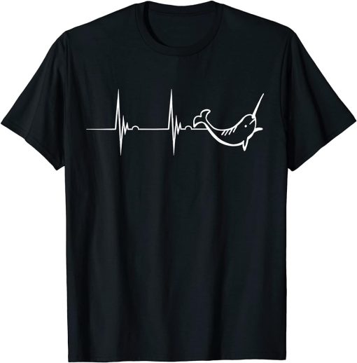 Narwhal Whale Heartbeat EKG Pulse Ocean Fish Mammal Orca T-Shirt